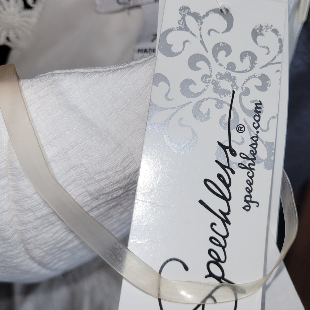 NWT's Speechless Strapless Eyelet Layered Mini Dress Size 7 White Fit & Flare - Picture 4 of 5